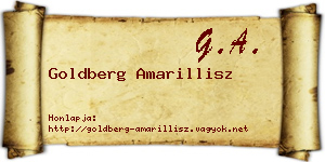 Goldberg Amarillisz névjegykártya